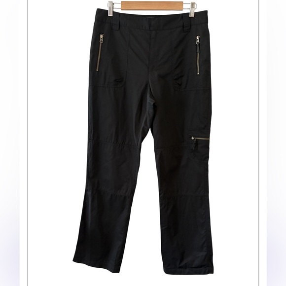 VINTAGE RALPH LAUREN Black Parachute Cargo Pants Made in Hong Kong Size 12 - Picture 1 of 13